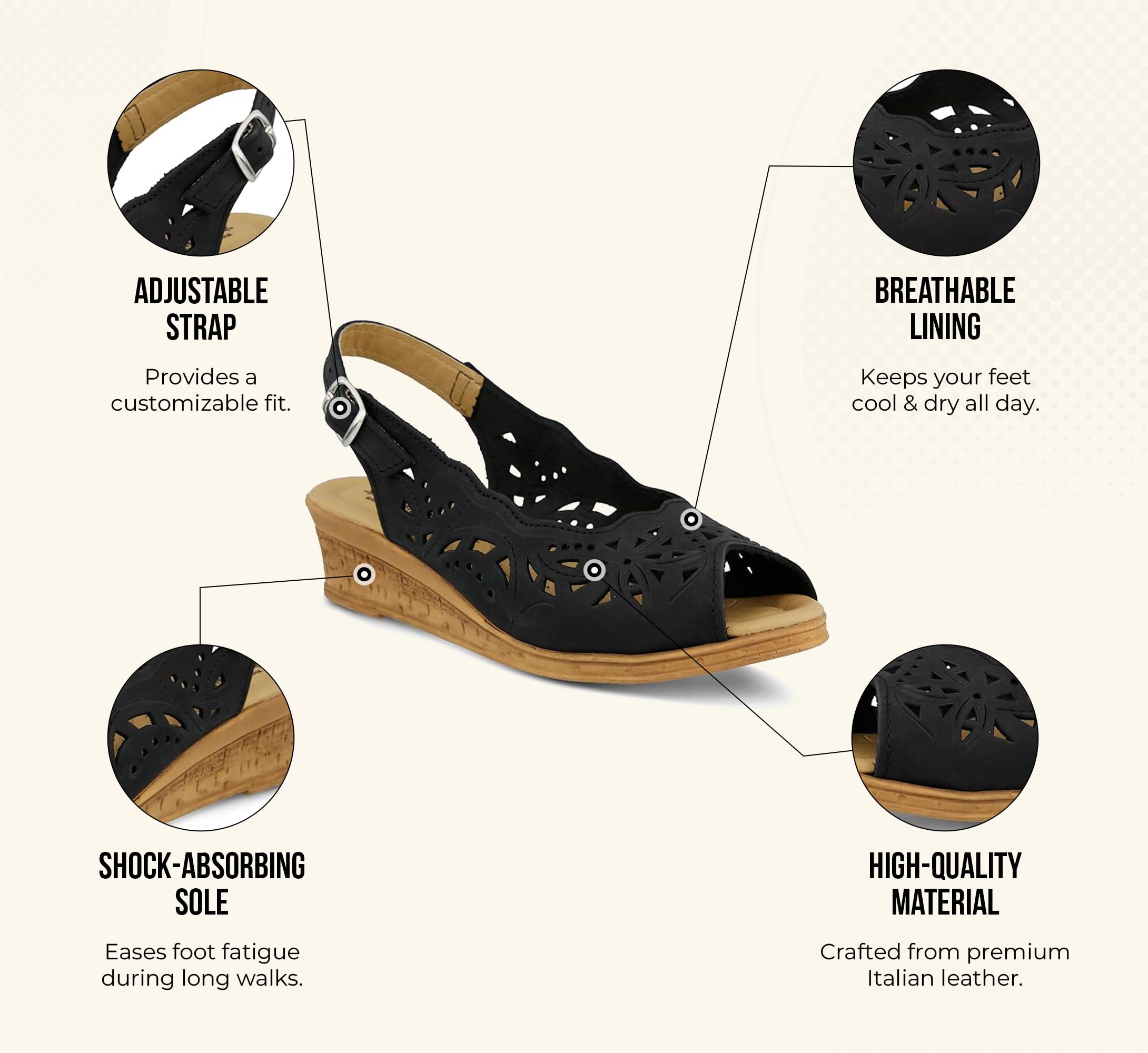 Spring Step Women's Orella Slingback Sandal - Comfortable Summer Casual Shoes for Women | Perfect for Beach, Vacation & Everyday Wear