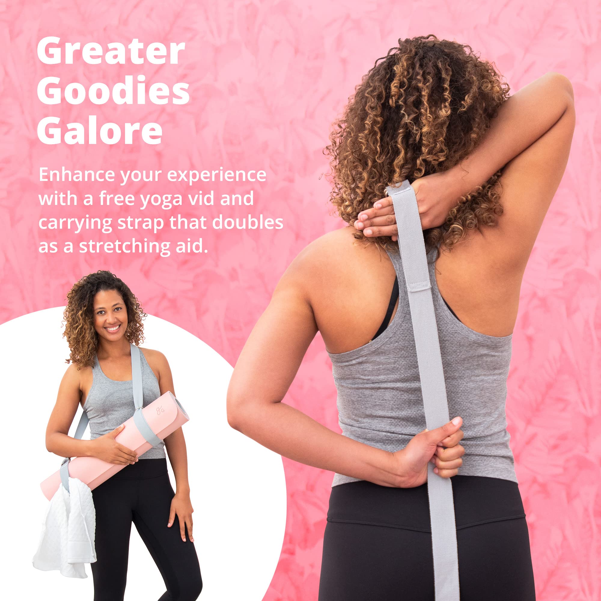 Greater Goods Professional Yoga Mat for Fitness, Balance & Stability - Non-Slip Exercise Mat with Carrying Strap - Perfect for Home Workouts, Yoga Studios & Gym Sessions