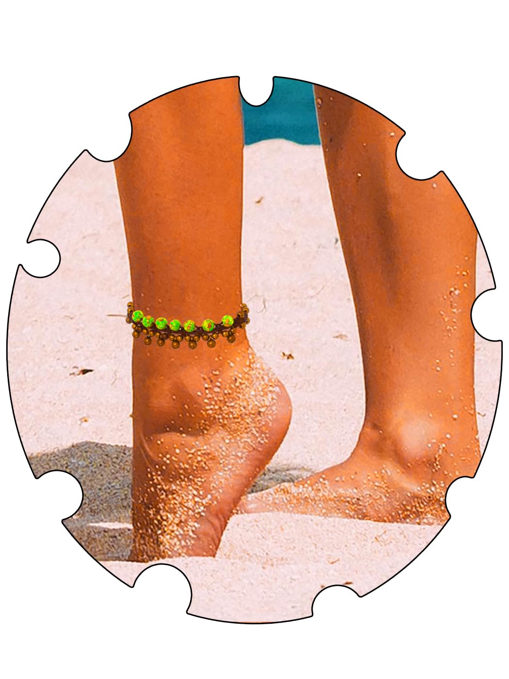 Handmade Boho Beaded Anklet with Turquoise Beads - Adjustable Braided Ankle Bracelet for Women | Perfect for Beach, Summer & Festival Jewelry