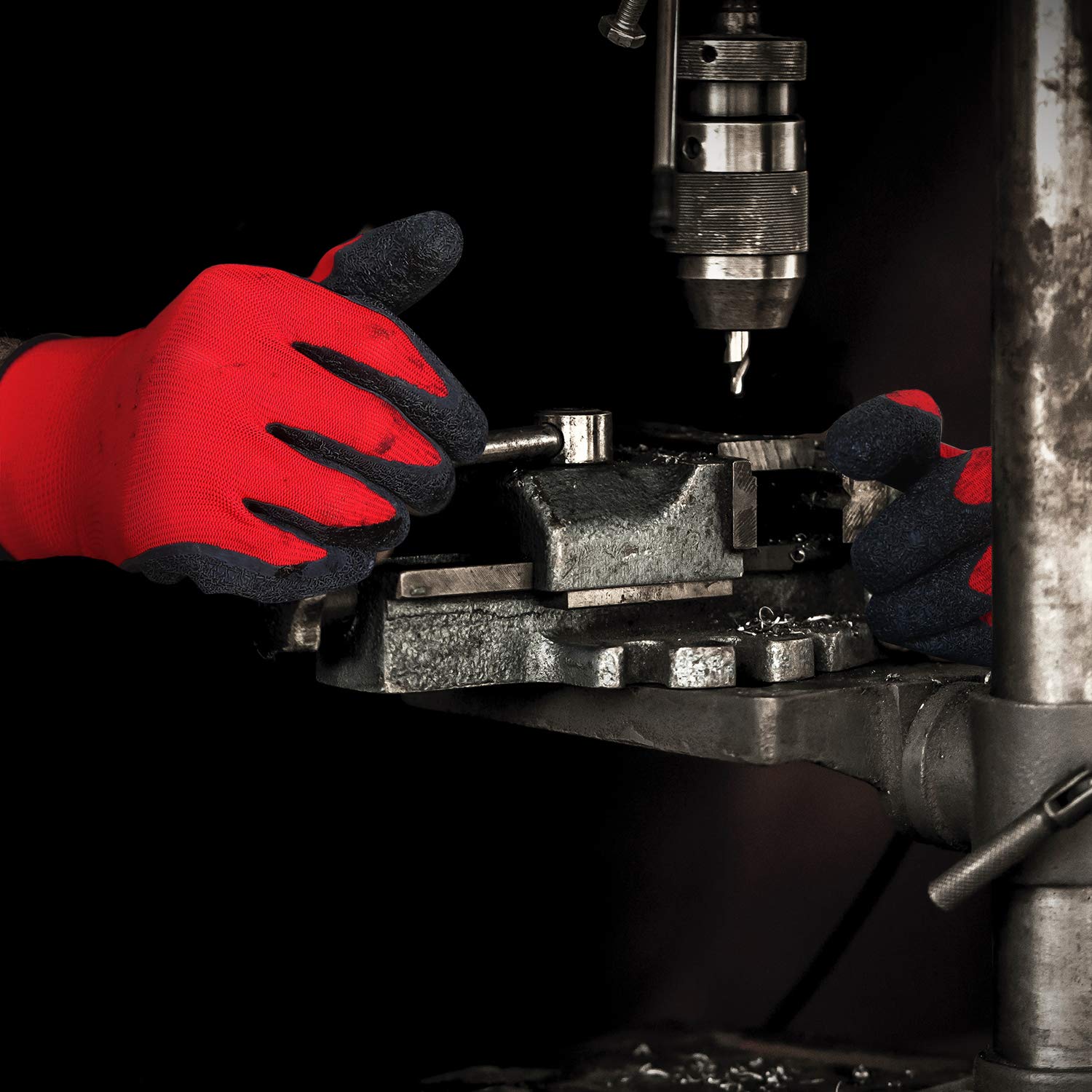 Evridwear Crinkle Latex Rubber Coated Work Gloves - Heavy Duty Safety Gloves for Men & Women - XL Size (120 Pairs) - Ideal for Construction, Warehouse, Gardening, Landscaping & DIY Projects - Red