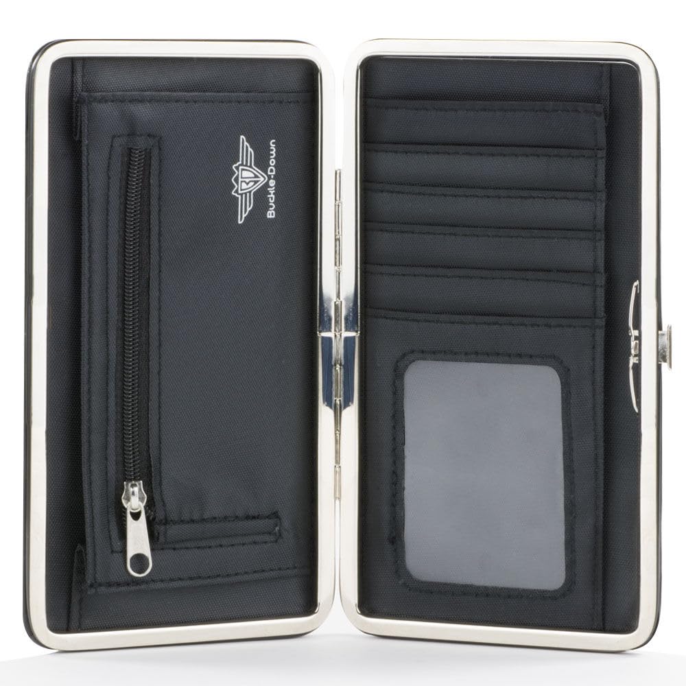 Buckle-Down Women's Hinge Wallet - Mustang Print | Slim Bifold Leather Wallet with RFID Protection | Perfect for Everyday Use, Travel & Gift Giving