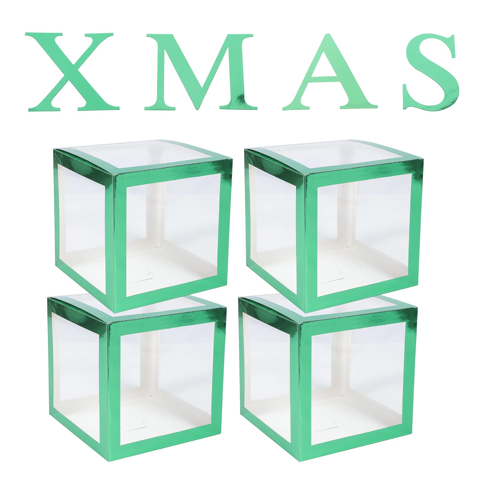 ABOOFAN 12-Piece Clear Balloon Box Set - Transparent Christmas Balloon Storage Case for Xmas Fireplace Decor, Photo Booth Backdrop, Letter Balloons & Party Props - Perfect for Holiday Decorations, Winter Celebrations & Festive Gatherings