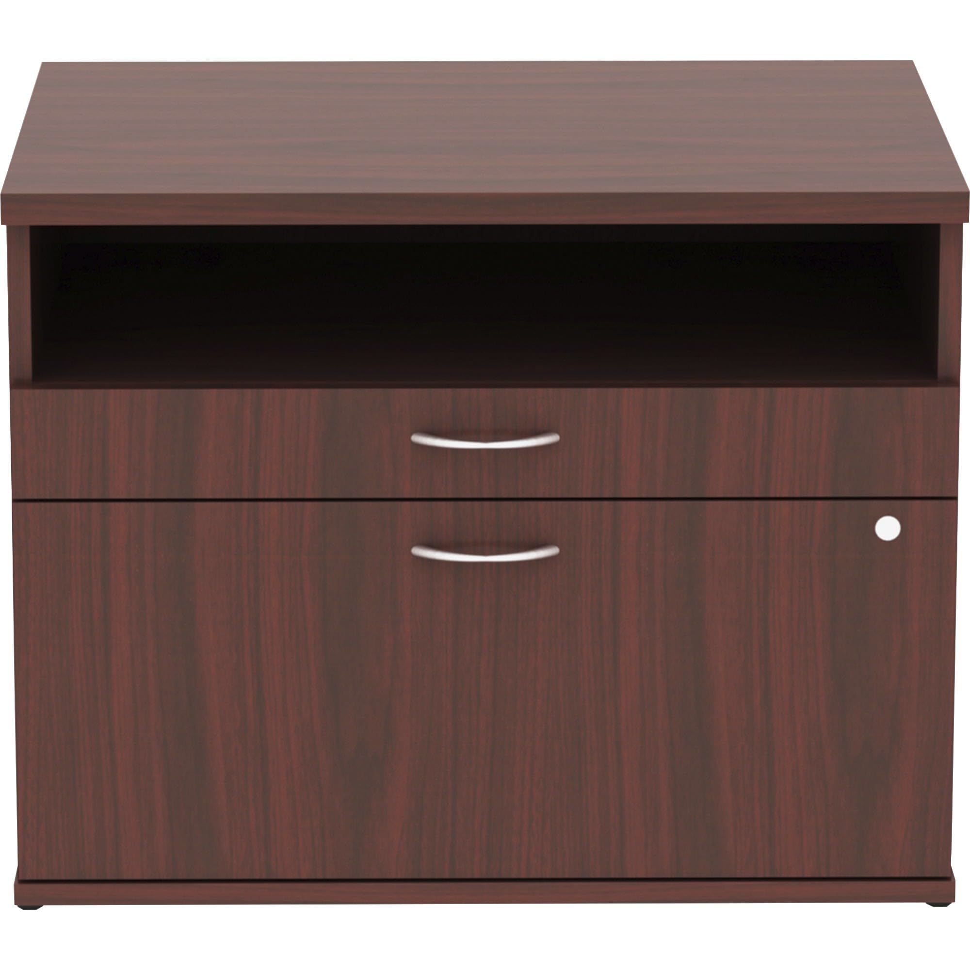 Lorell Relevance Series Mahogany Laminate Office Desk - Modern Executive Workstation for Home & Business Use