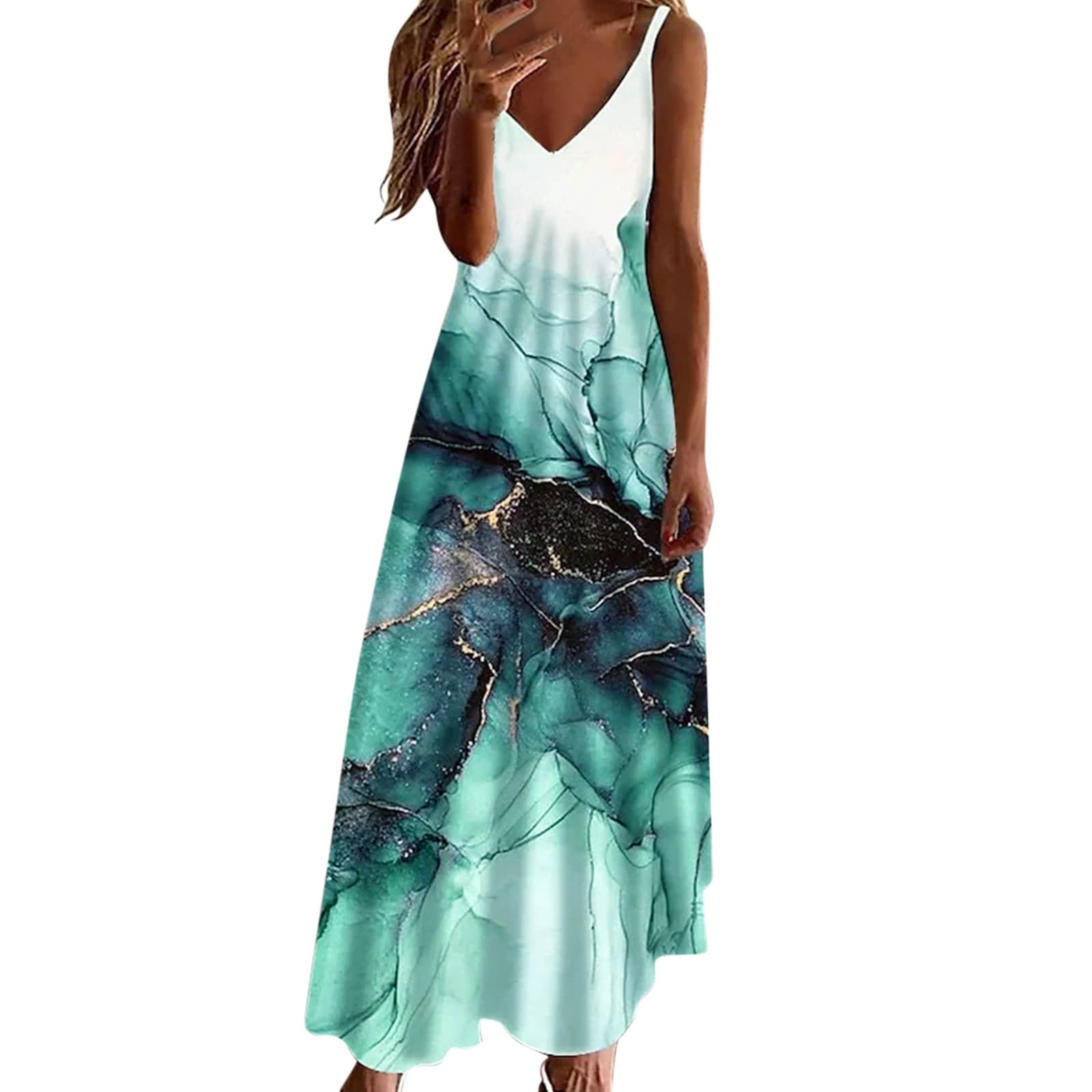 Women's Long Sleeve Floral Print Swing Dress - Casual Ink Gradient Maxi Dress for Everyday Wear | Perfect for Office, Date Night & Spring Outfits