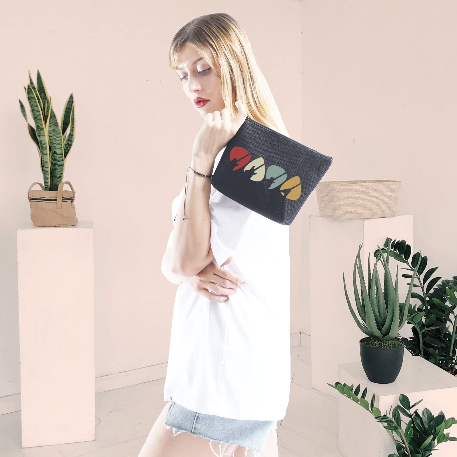Guitar-Themed Zipper Pouch for Guitar Players - Music Instrument Accessories & Makeup Bag | Perfect for Musicians, Cosmetics Storage & Travel Essentials