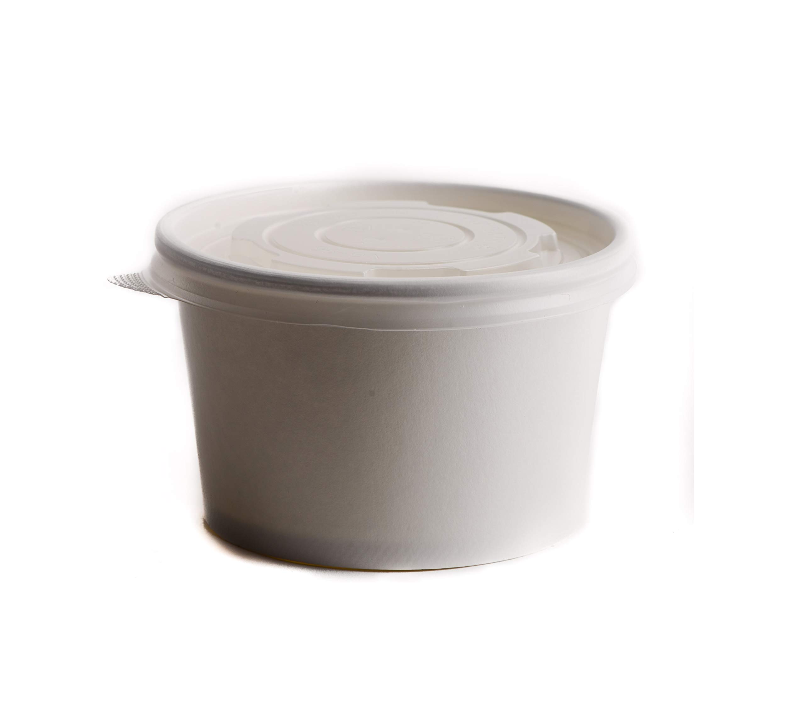 200-Pack 12 oz Disposable White Paper Soup Containers with Lids - Microwave Safe Takeout Containers for Ice Cream, Frozen Yogurt, Deli Foods & Restaurant To-Go Meals | Perfect for Catering, Food Storage & Meal Prep