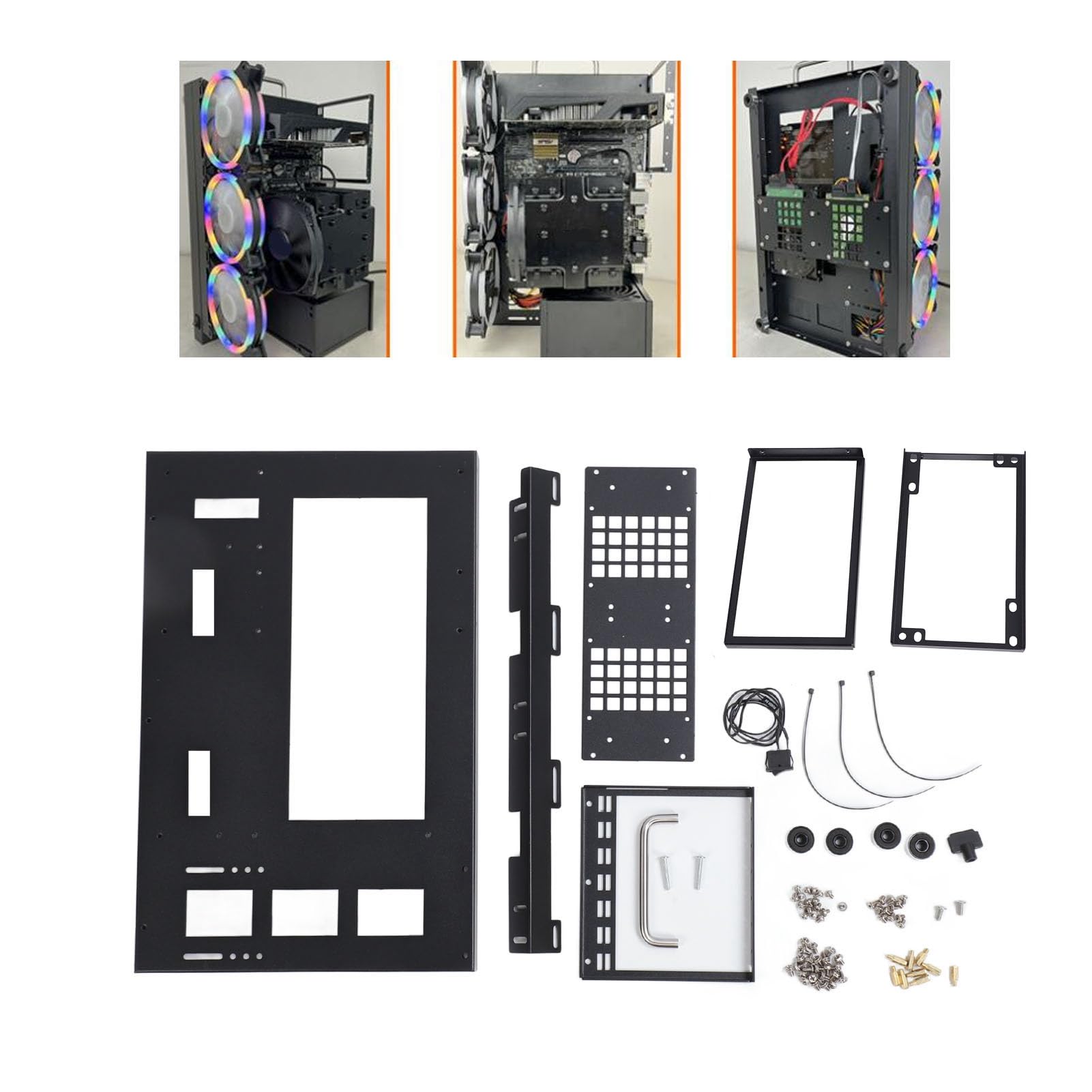 DIY Computer Motherboard Case Rack with Handle - Open Chassis PC Case for Enhanced Heat Dissipation - Perfect for PC Builders, Repair Shops & Tech Enthusiasts