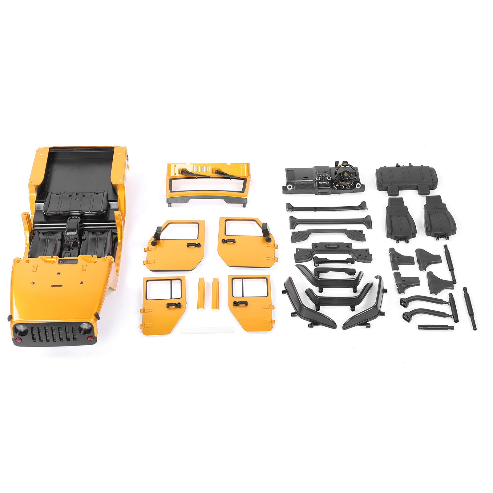 1:10 Scale High Simulation RC Car Body Shell - Anti-Collision Accessory for Remote Control Toy Cars (Yellow) | Perfect for RC Racing, Off-Road Bashing & Model Car Collection