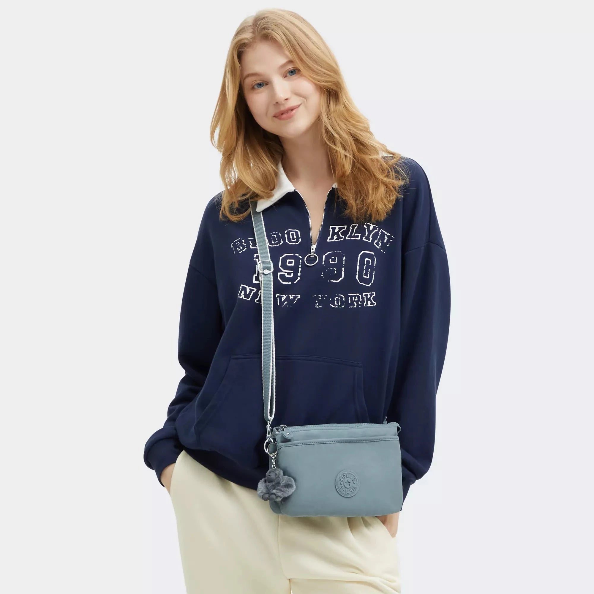 Kipling Riri Crossbody Bag - Lightweight & Stylish Shoulder Purse for Women, Relaxed Grey, Perfect for Travel, Work & Everyday Use