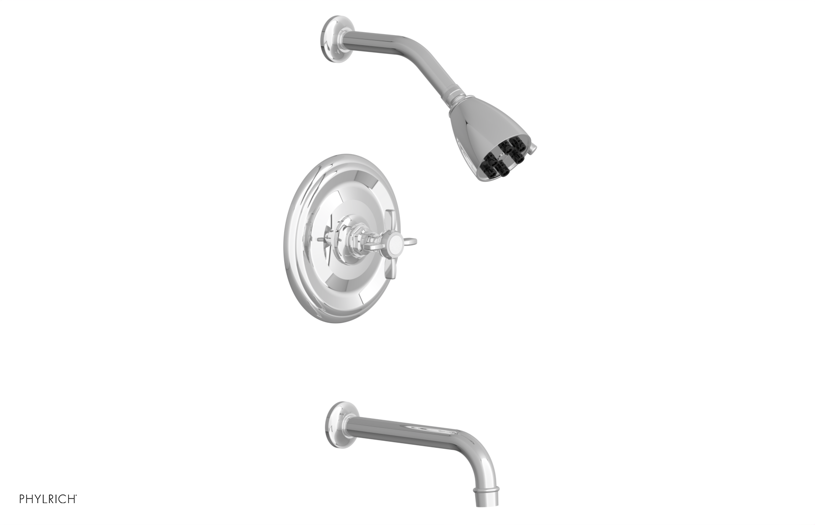 Jamestown Pressure Balance Tub & Shower Faucet Set with Cross Handle - Model 165-26 | Perfect for Bathroom Renovation & Modern Home Upgrade