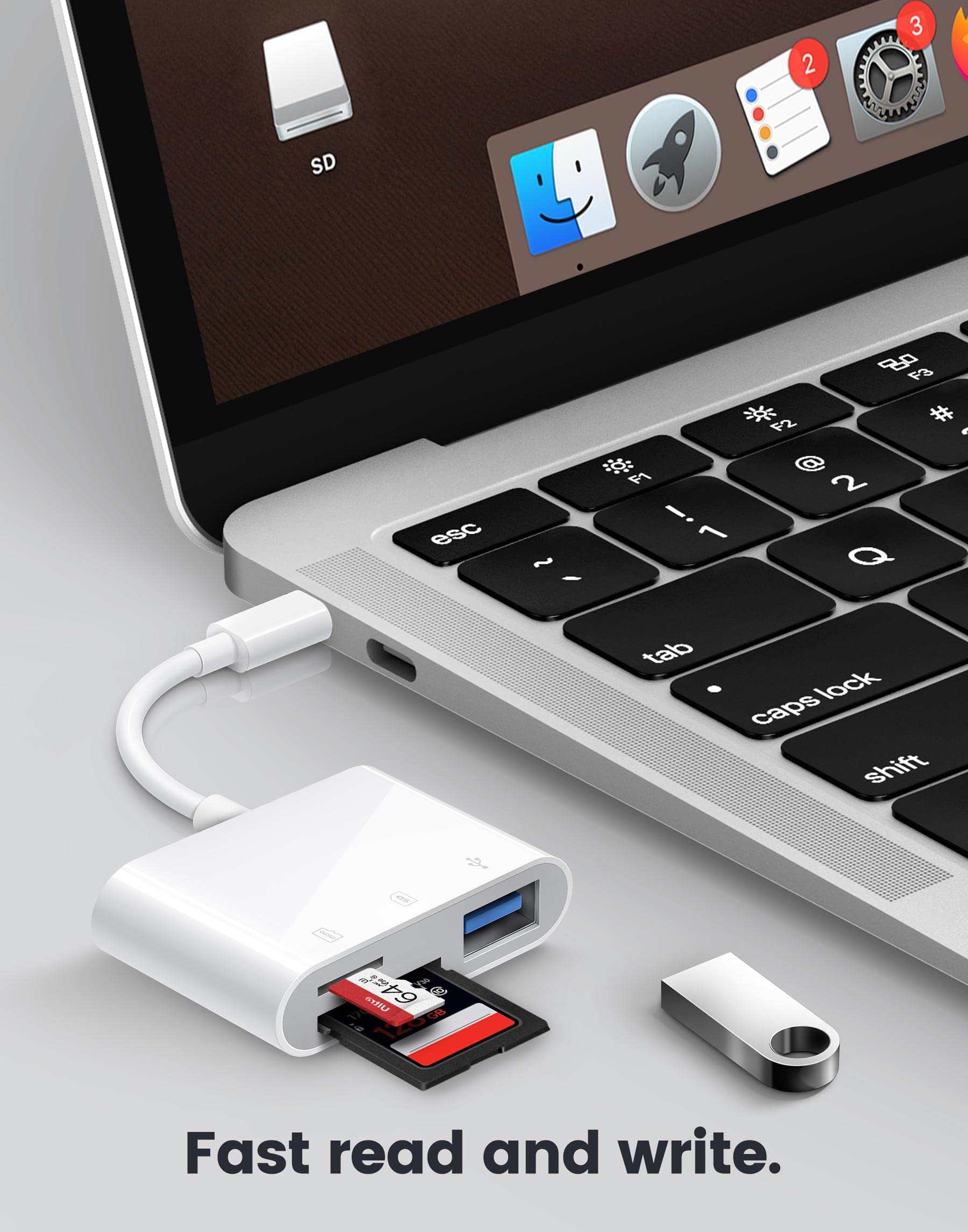 USB C SD Card Reader - USB C to SD Card Adapter for iPhone 15/16, iPad Pro/Air/Mini, MacBook Pro/Air, iMac, Galaxy & More - Compatible with MicroSD/SD Cards - Perfect for Photo Transfer, Data Backup & Mobile Storage Expansion