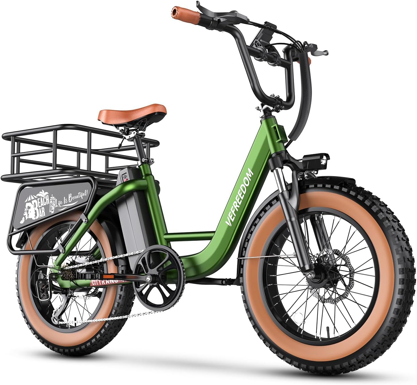 1500W Peak Electric Bike for Adults - 48V 20Ah Removable Battery, 70 Miles Max Range & 30MPH Speed - 20