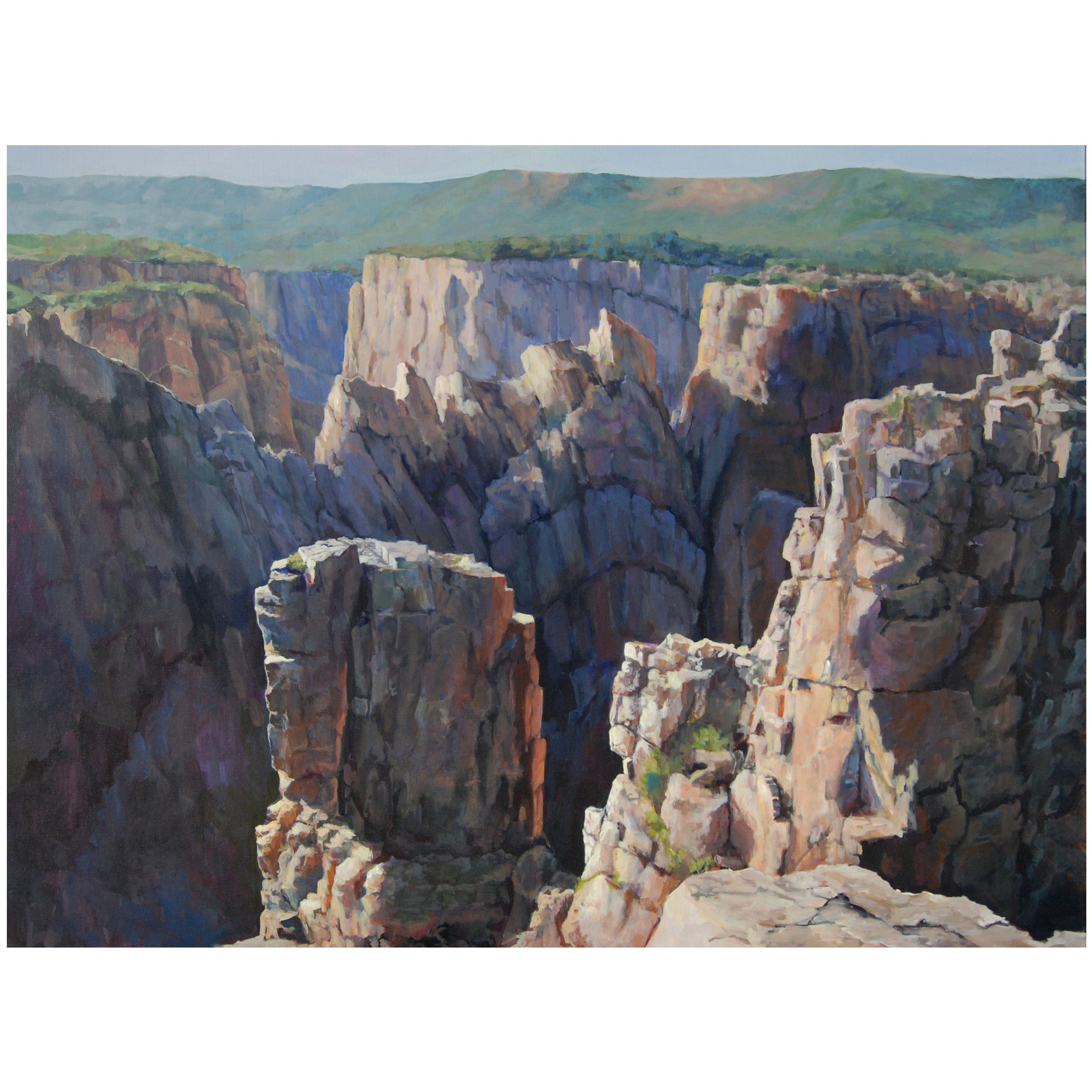 Black Canyon #1 - Hand-Painted Acrylic Canvas Wall Art for Home & Office Decor | Modern Abstract Painting for Living Room, Bedroom, or Gift