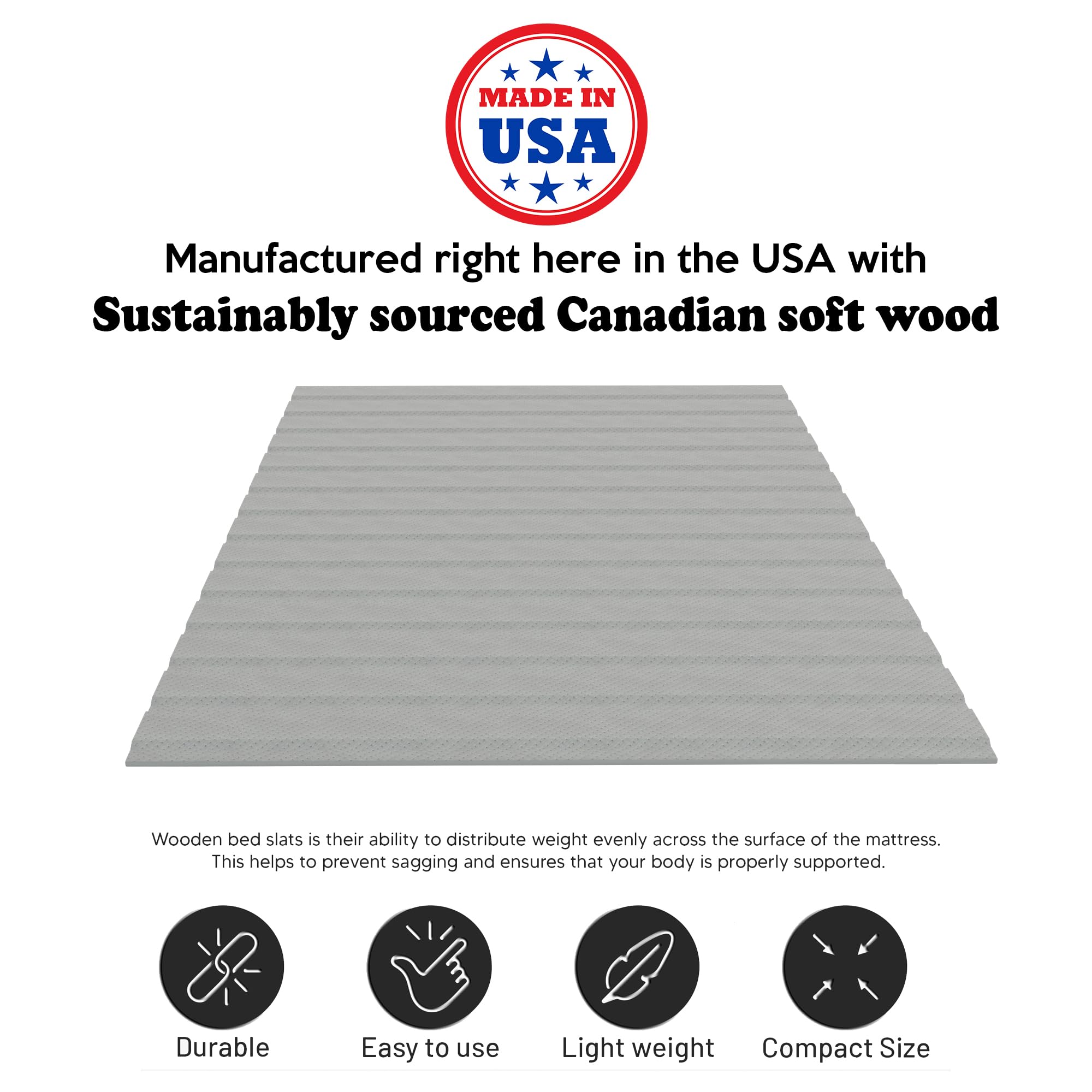 Heavy Duty 0.75-Inch Horizontal Wooden Bunkie Board with Cover - Twin XL (39