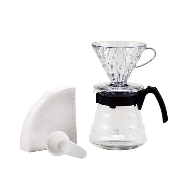 Hario V60 Pour Over Coffee Dripper Kit - Ceramic Coffee Maker with Filters & Carafe for Perfect Home Brewing | Ideal for Specialty Coffee Lovers & Baristas