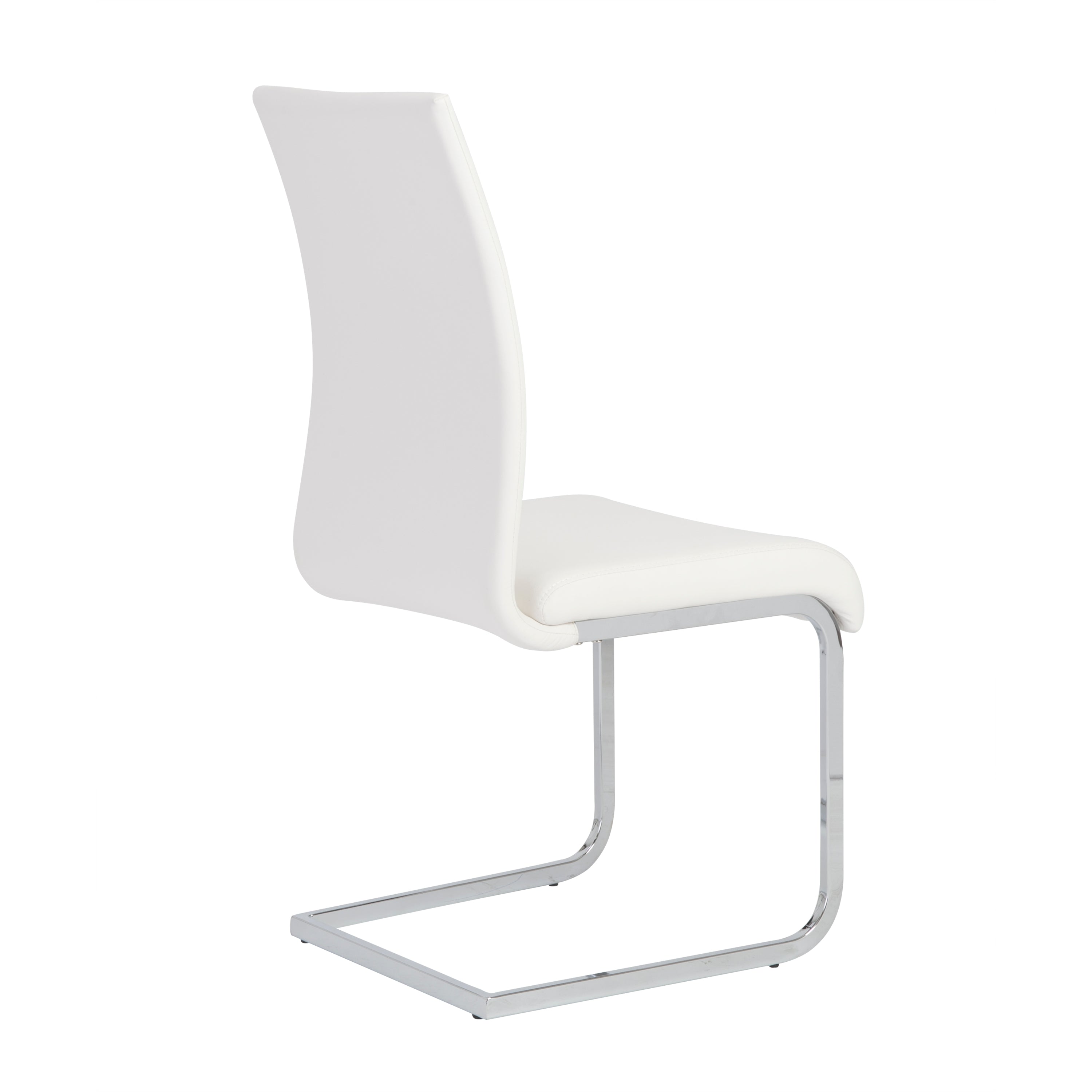 Premium Epifania Dining Leather Chairs Set of 4 - Modern Chrome Legs & Genuine Leather Seating for Elegant Dining Room, Kitchen, or Office Conference Table - Euro Style Contemporary Furniture