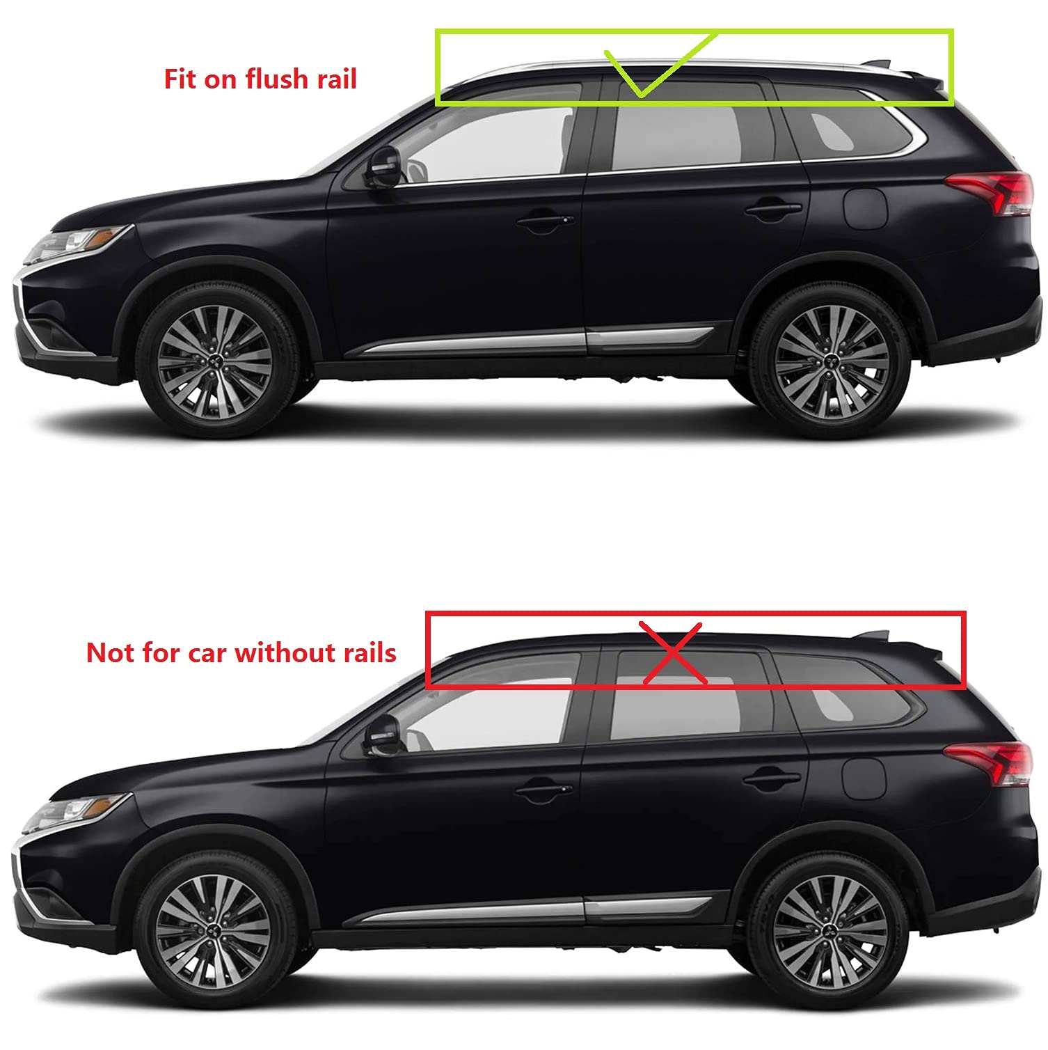 Lockable Silver Roof Rack Cross Bars for Mitsubishi Outlander 2013-2021 - Heavy Duty Cargo Carrier for Camping, Road Trips & Outdoor Adventures