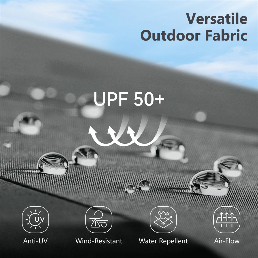 PHI VILLA 10ft Square & Rectangular Patio Cantilever Offset Umbrella - Outdoor Sun Shade for Garden, Poolside, Deck & Backyard - Durable Weather-Resistant Design for Relaxation & Outdoor Dining