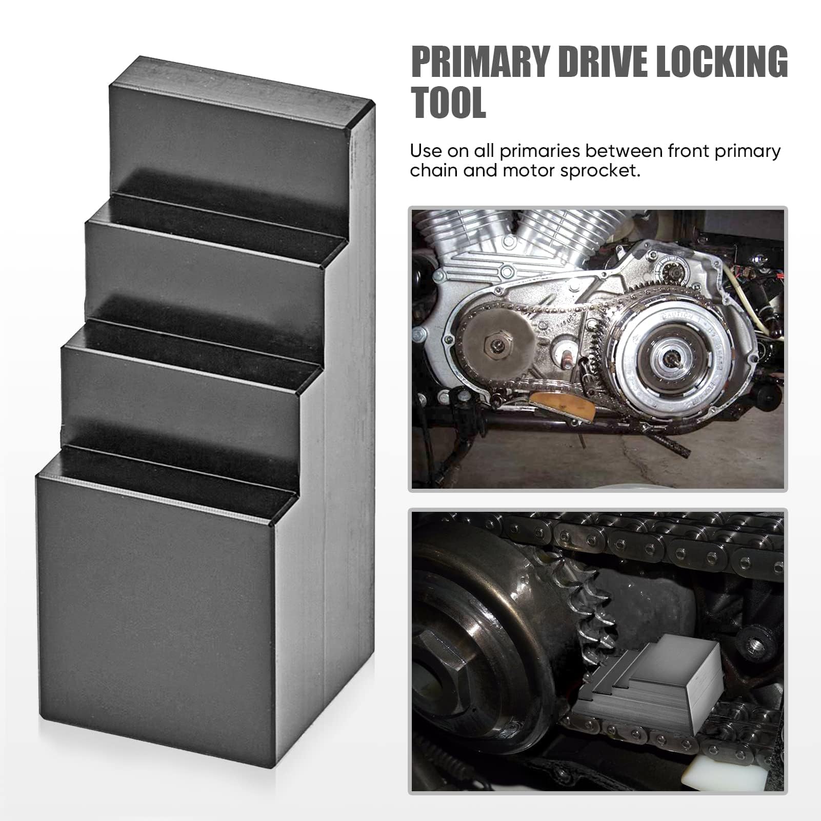 WeiSen Primary Drive Twin Cam Locking Tool - Compatible with Harley Electra Glide, Road King, Softail & Panhead - Transmission Chain Lock Wrench - Black - Perfect for Motorcycle Maintenance & Repair