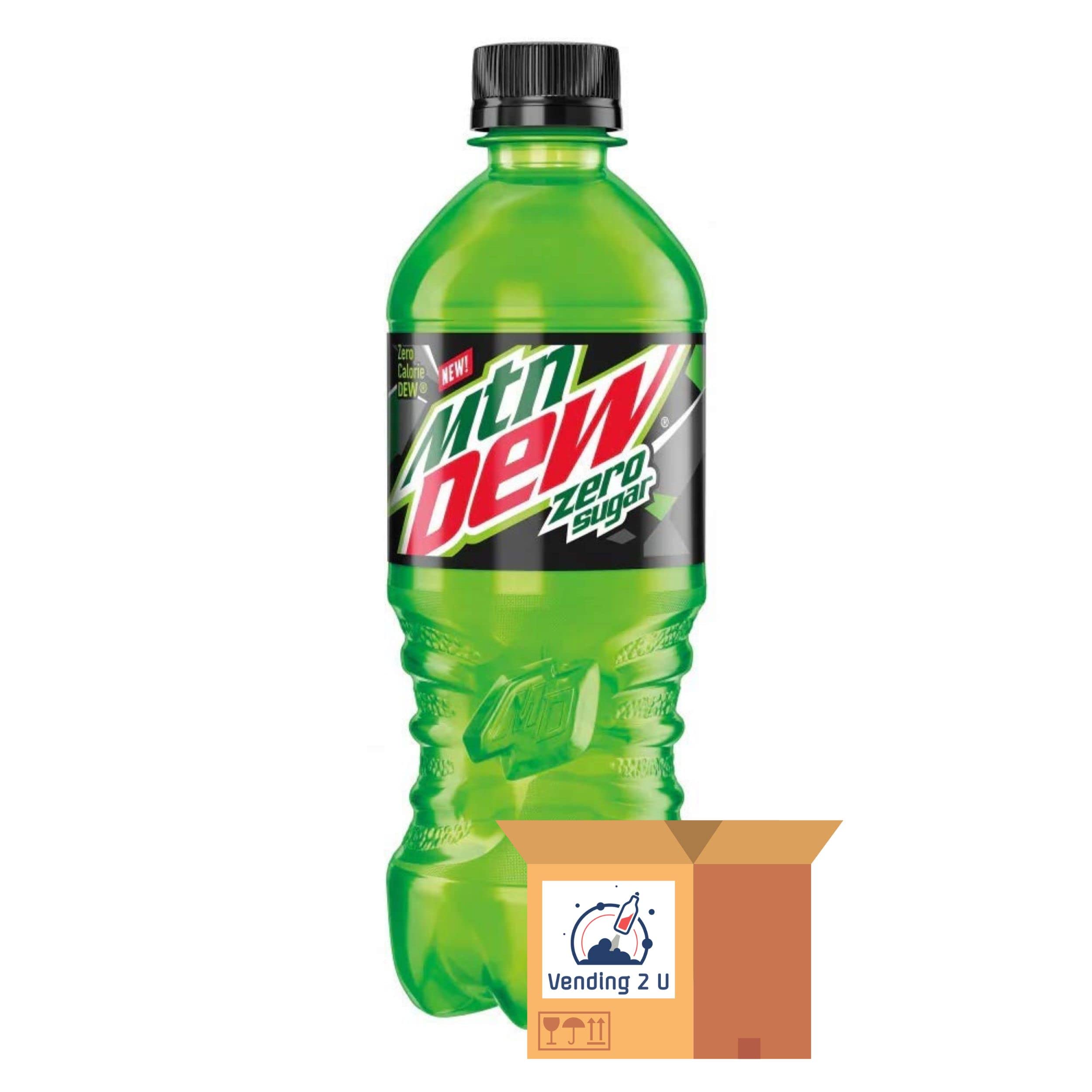 MTN DEW Zero Sugar 20 oz Soda Bottles (Pack of 10) with Custom V2U Insulated Koozie - Perfect for Parties, BBQs, and Outdoor Events