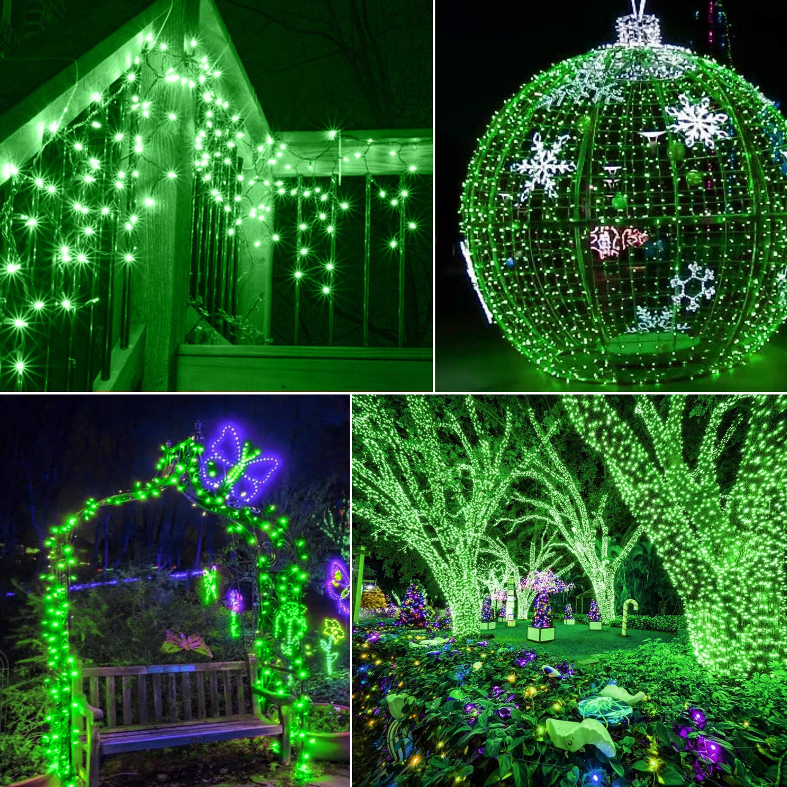 St. Patrick's Day Mini String Lights - 100 LED Green Fairy Lights, 27ft Waterproof Outdoor/Indoor Decor with White Wire & Detachable Bulbs - Perfect for Party, Patio, Christmas & Holiday Decorations