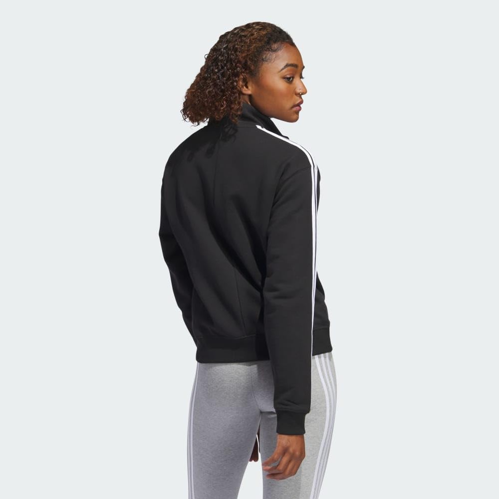 adidas Women's Essentials 3-Stripes Quarter-Zip Sweatshirt | Athletic Pullover for Running, Yoga & Casual Wear | Lightweight Fleece Jacket for Gym & Outdoor Activities