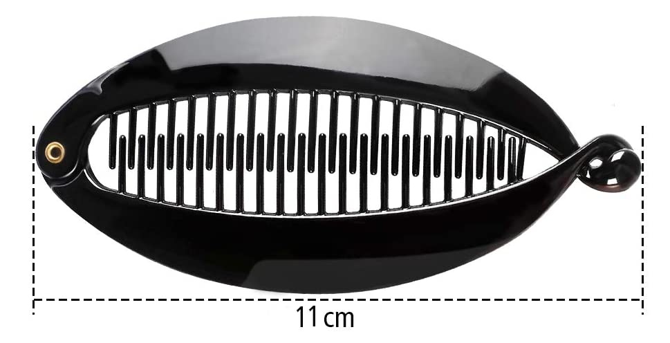 Nyamah Plastic Black Fish-Shaped Hair Clips - 3-Pack Ponytail Holders for Women & Girls | Hair Accessories for Swimming, Beach, and Everyday Use