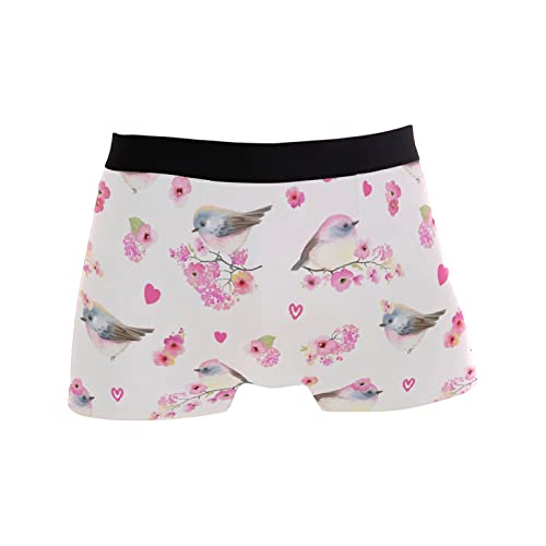 V Birds Hearts Pink Flowers