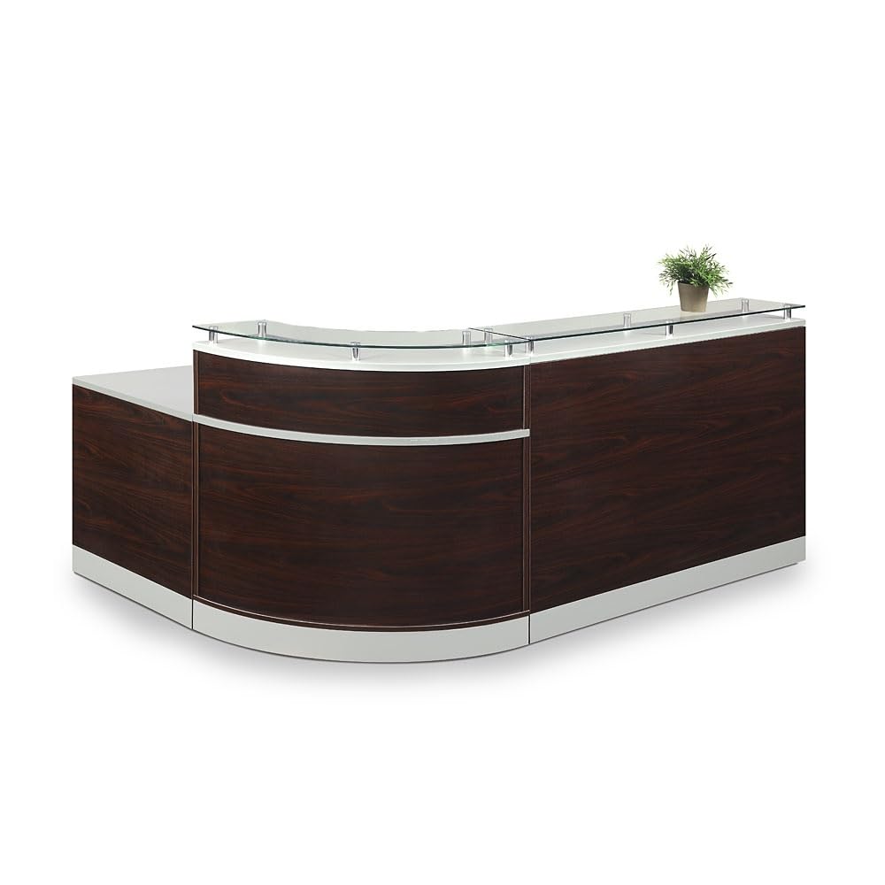 NBF Signature Series Esquire Glass Top Reception Desk - 79