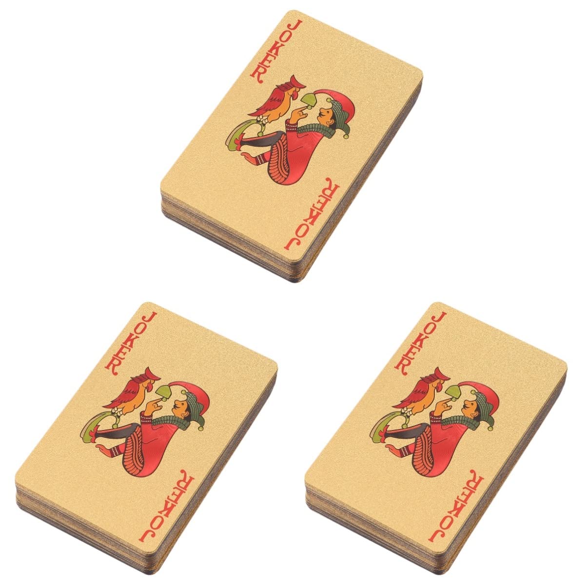 Luxury Gold Foil Poker Playing Cards Set - 3 Decks of Premium Casino Style Cards for Poker Night, Magic Tricks & Card Games