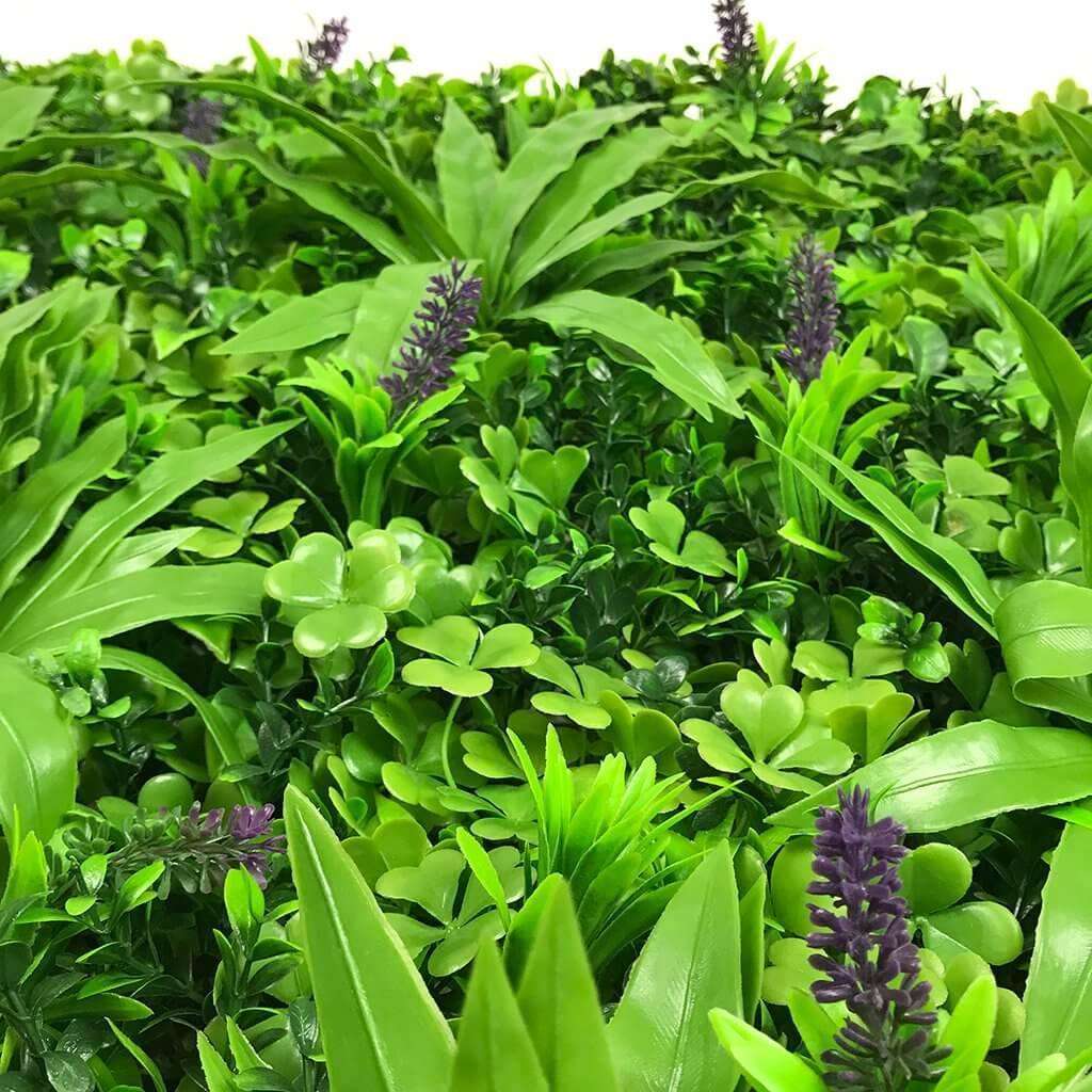 Lavender Artificial Vertical Garden Panel - 1m x 1m UV Resistant Fake Green Wall for Indoor & Outdoor Decor - Perfect for Balcony, Patio, Office, and Home Decoration