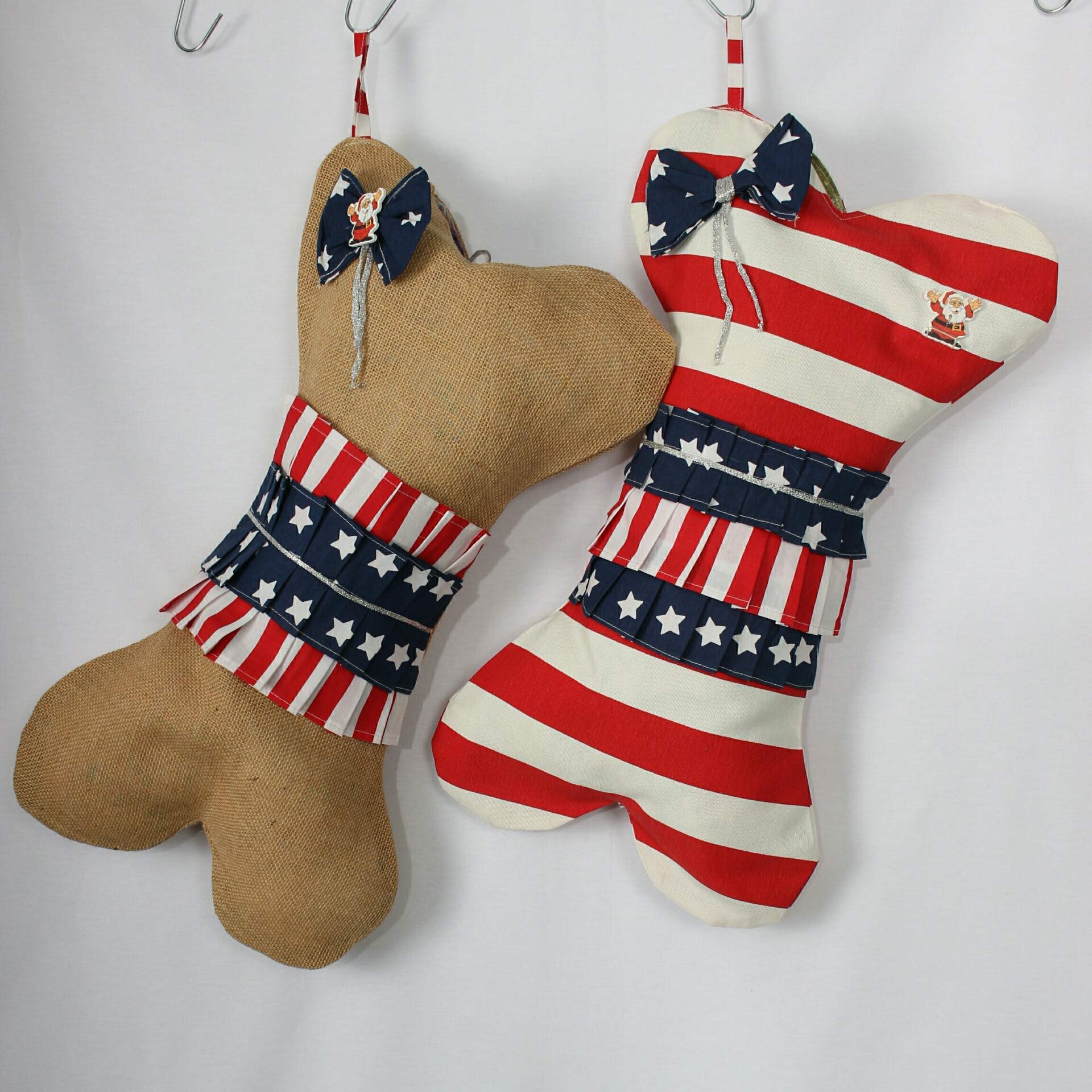 Personalized Patriotic Bone Dog Stocking - Christmas Gift for Large Dogs, Pet Stocking Stuffer with Bone Design - Perfect for Holiday Decor & Pet Lover Gifts