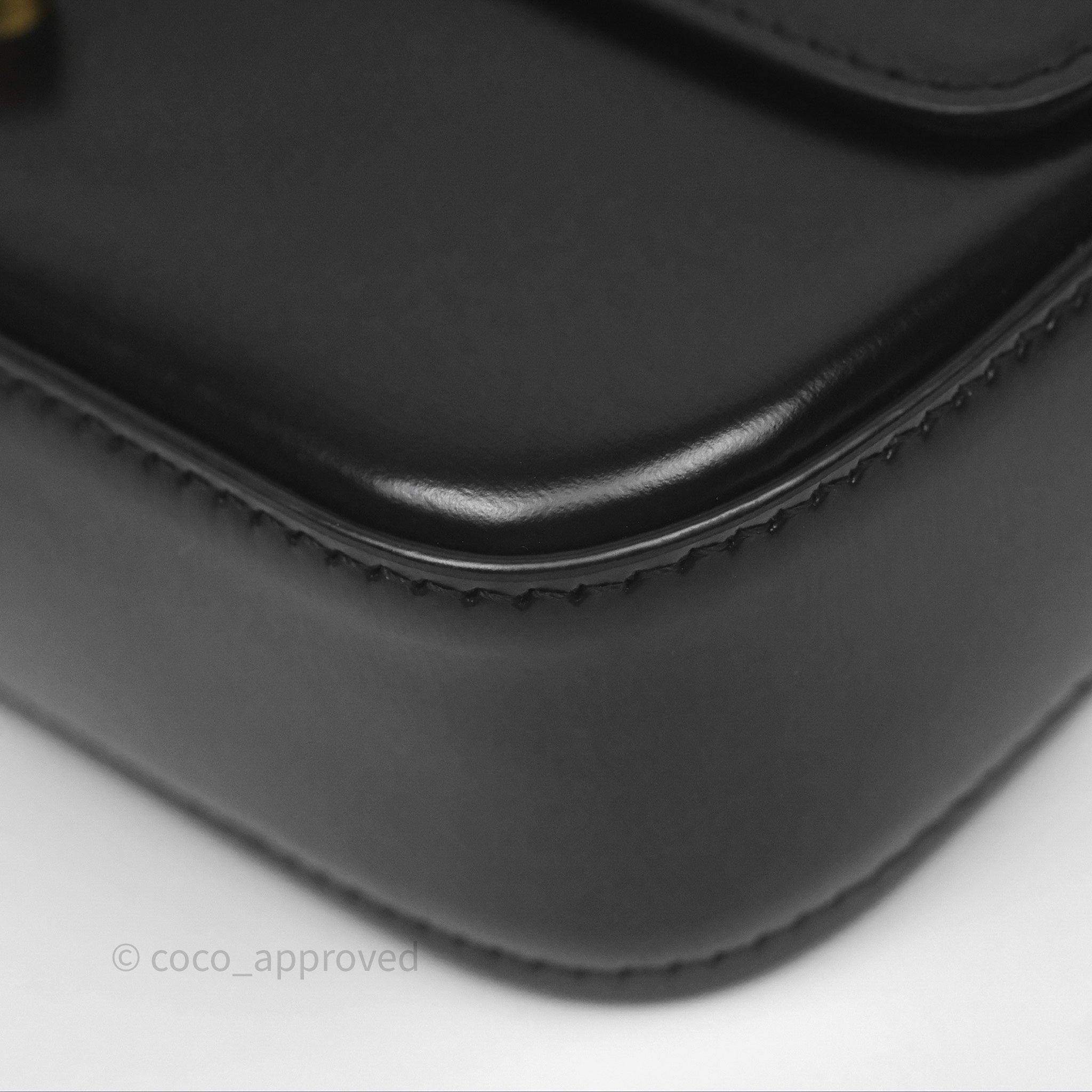 Celine Triomphe Shoulder Bag in Black Calfskin Leather - Luxury Designer Handbag for Women, Perfect for Work, Travel & Evening Events