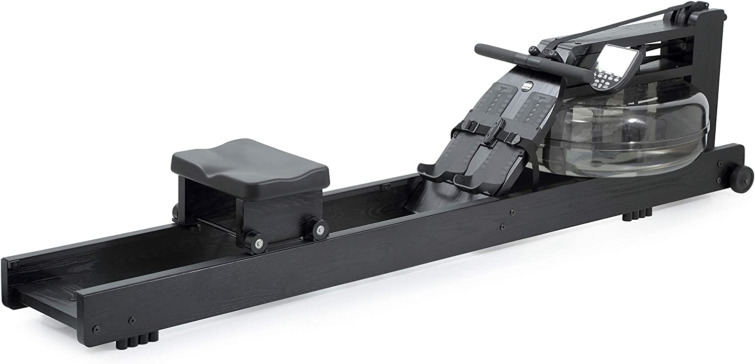Premium WaterRower Club Rowing Machine - Black Ash Wood with S4 Performance Monitor | Home Gym Equipment for Full-Body Workout & Cardio Training