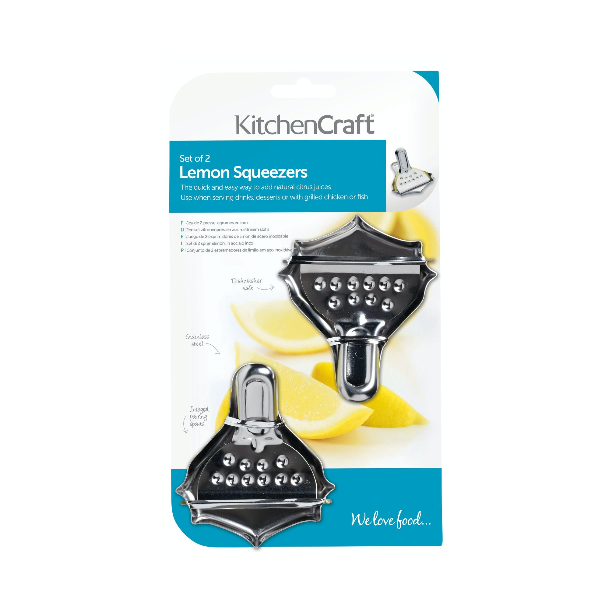 Premium Stainless Steel Lemon Squeezers Set of 2 - Heavy Duty Citrus Juicer for Lemon, Lime & Orange - Perfect for Cocktails, Baking & Healthy Juicing at Home