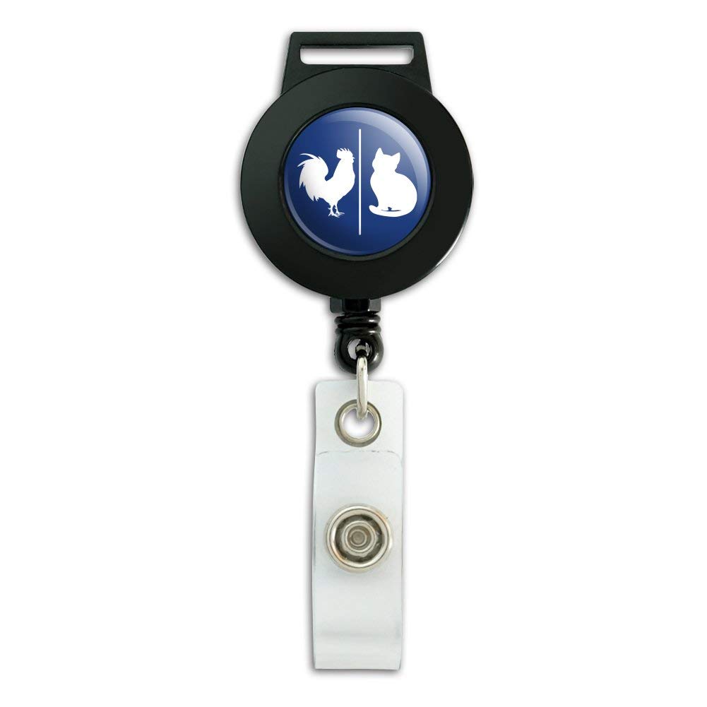 Unisex Rooster & Cat ID Badge Holder - for Office & Events