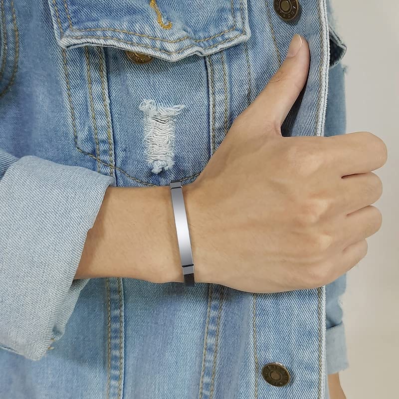 Women's Inspirational Engraved Quote Bracelet - Stainless Steel Encouragement Gift for Best Friend, Daughter, Son, Sister, Niece, Mom, Coworkers - Perfect for Birthdays, Christmas, Graduation, and Daily Motivation