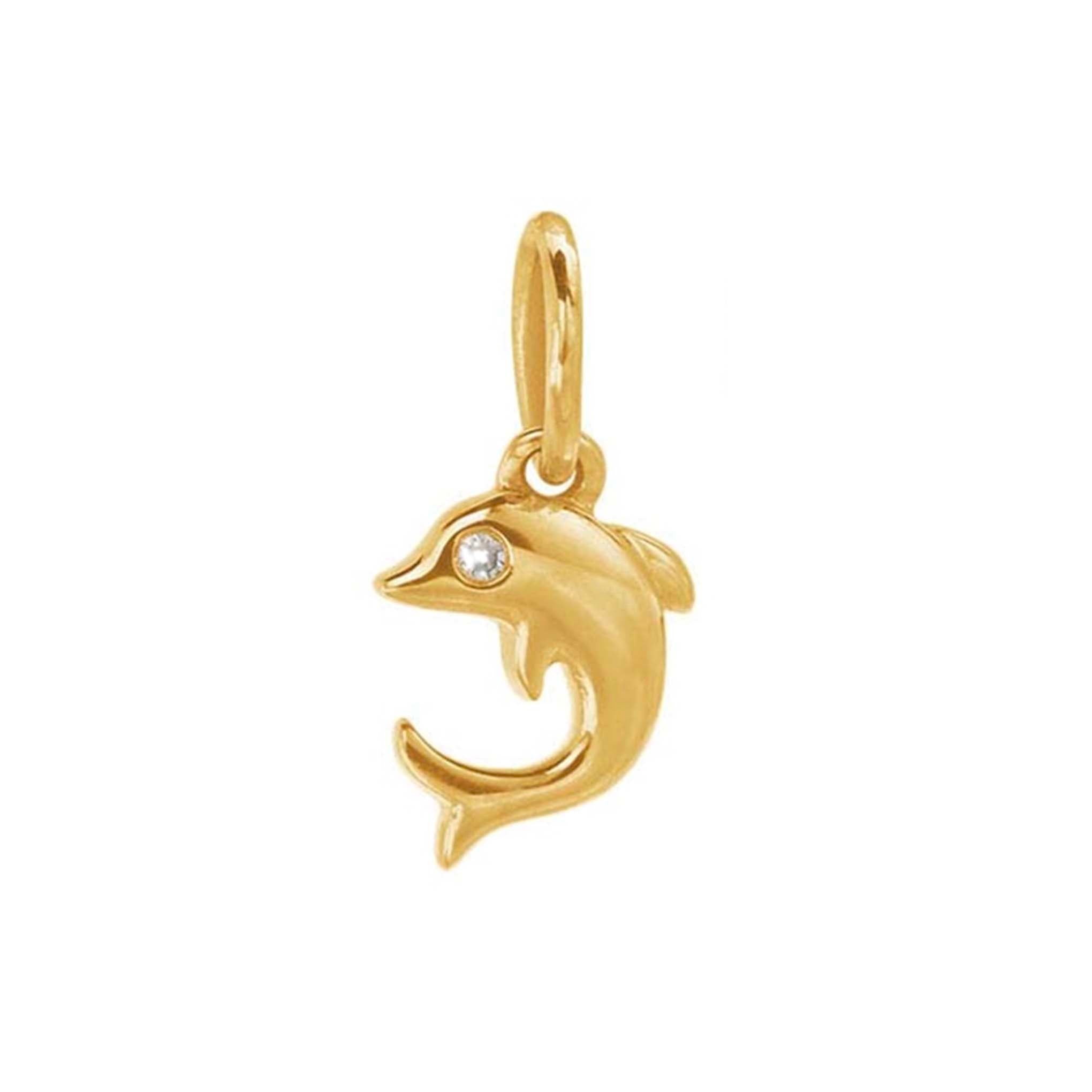 14K Gold Diamond Dolphin Pendant Necklace - Elegant Jewelry Gift for Women, Perfect for Birthday, Anniversary & Special Occasions