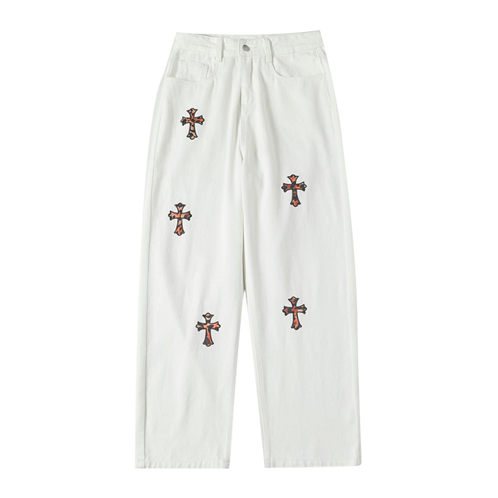 Men's Hip Hop Streetwear Joggers - Stylish Cross Print Loose Fit Wide Leg Pants for Plus Size | Casual Wear, Urban Fashion & Street Style Outfits