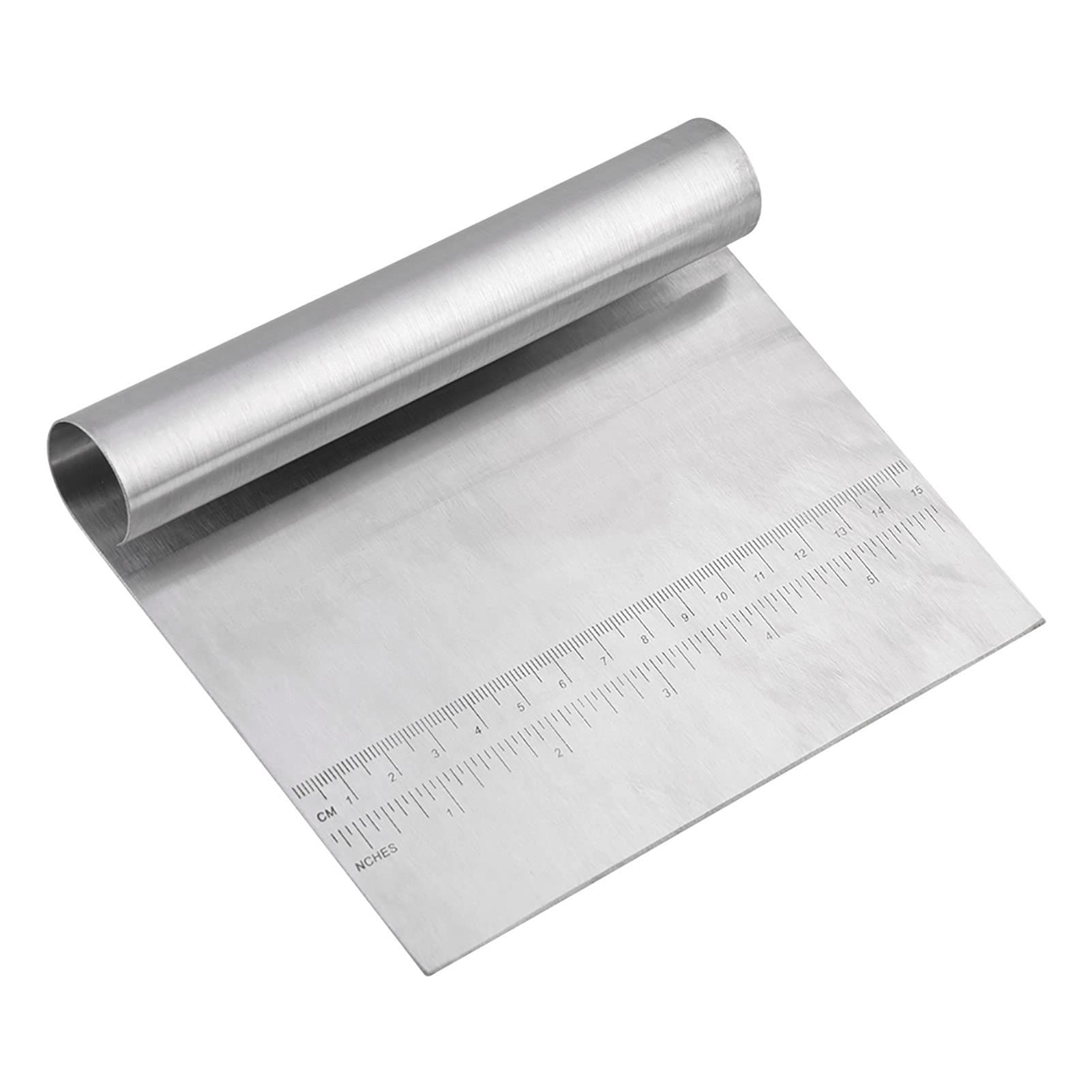 Akozon Stainless Steel Dough Scraper - Professional Baking Tool for Pastry, Cake Decorating & Bread Making - Perfect for Home Bakers & Kitchen Use