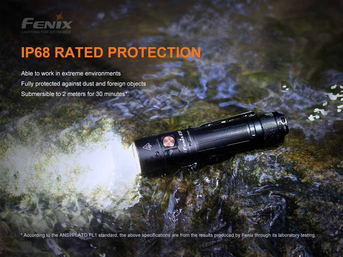 Fenix E35 V3.0 Rechargeable Tactical Flashlight - 3000 Lumens, IP68 Waterproof, for Camping, Hiking & Emergency Use (Discontinued Model)