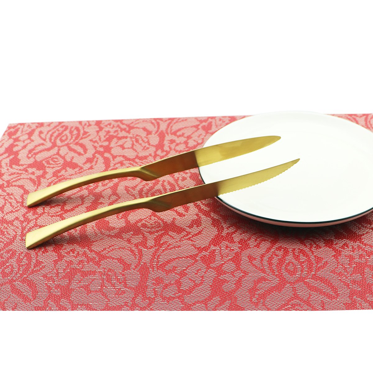 24-Piece Stainless Steel Flatware Set - 18/10 Heavy Duty Cutlery with Matte Gold Finish - Service for 4 - Durable Kitchen Utensils for Home, Restaurant & Dinner Parties