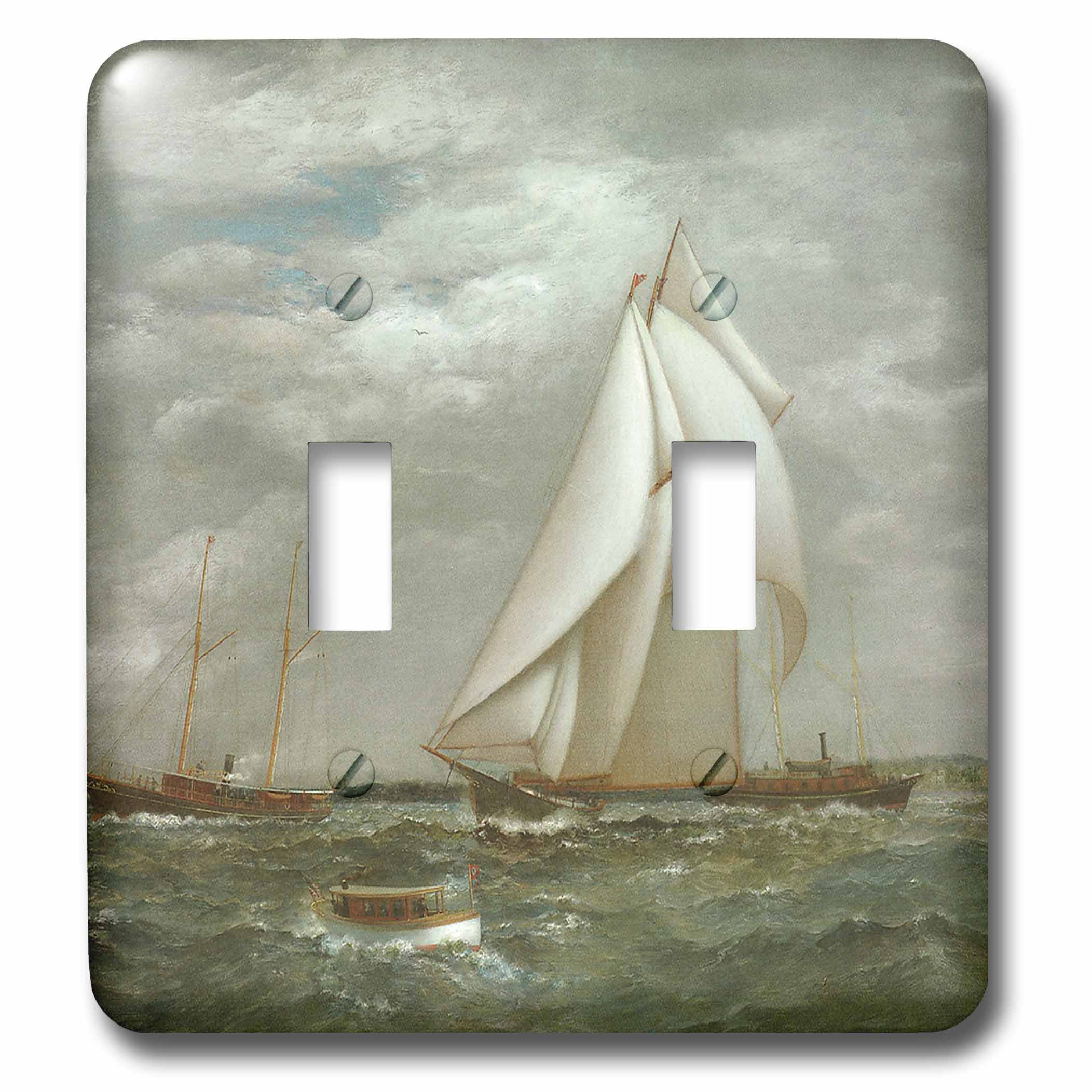 3D Printed Double Toggle Switch - James Gale Tyler New York Yacht Club Schooner Design - Perfect for Marine Enthusiasts & Boat Decor - Ideal for Nautical Themed Rooms, Gifts & DIY Projects