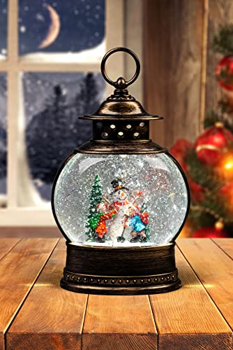 Snowman Scene in Lantern Globe