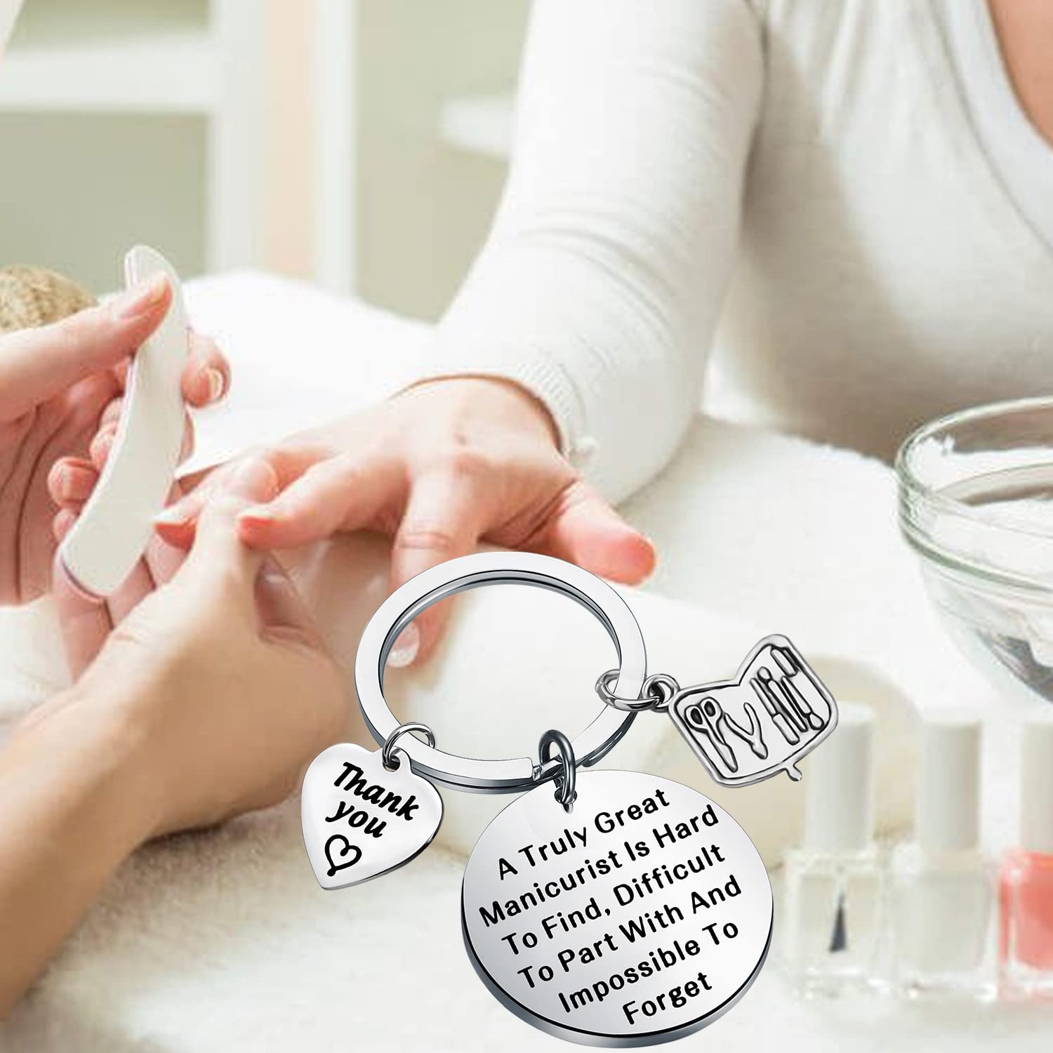 PLITI Nail Technician Keychain - Perfect Manicurist Graduation Gift for Nail Artists & Salon Owners - Ideal for Beauty School Graduates, Nail Bosses & Cosmetology Professionals