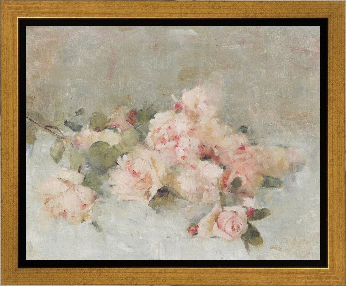 Pink Roses Gallery Wrap Canvas - Handmade Floral Wall Art Decor for Living Room, Bedroom & Office - Perfect Gift for Home Decor & Housewarming