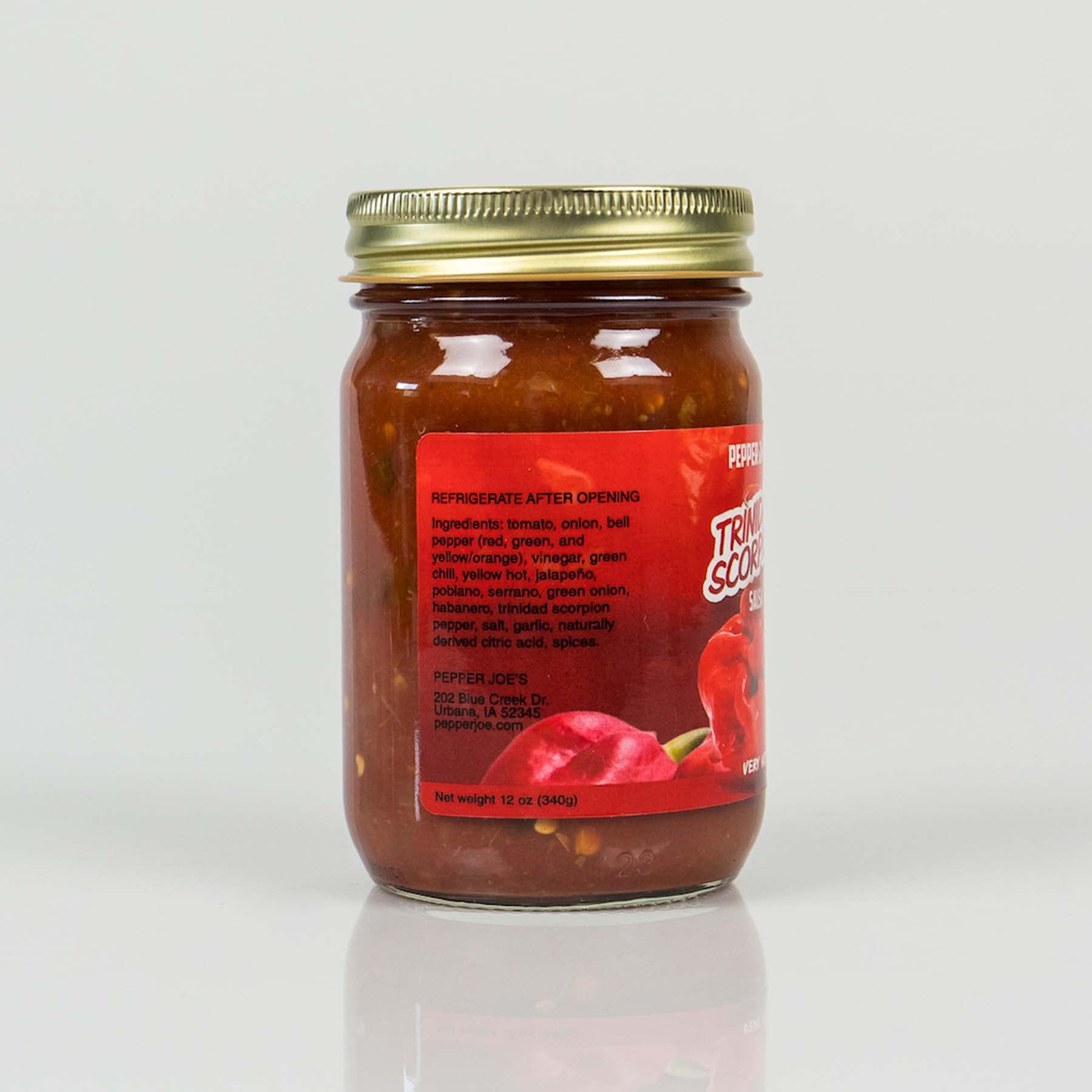 Pepper Joe’s Trinidad Scorpion Salsa - Super Hot Salsa with World's 2nd Hottest Pepper - 12oz Jar (3 Pack) - Perfect for Tacos, Nachos & Spicy Food Lovers