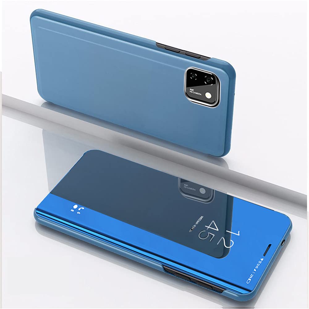 Premium Luxury Mirror View Clear Glitter Leather Flip Case with Kickstand for iPhone 13 Pro Max 6.7