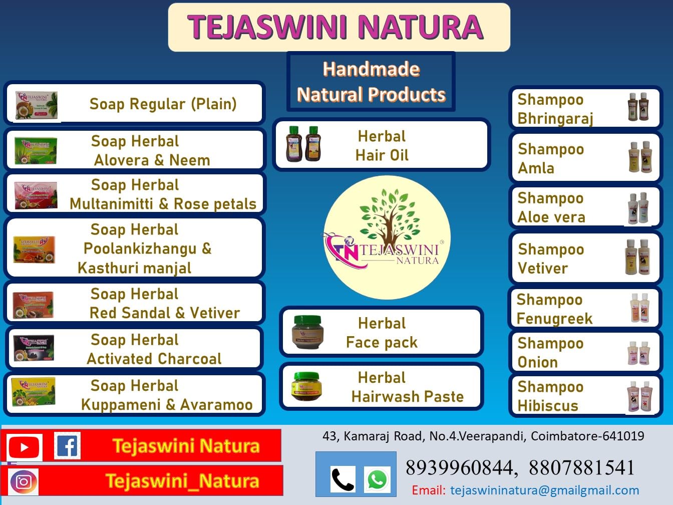 **Handmade Coconut Oil Soap with Kuppaimeni & Avarampoo - Natural & Organic (3 x 75g) - Gentle Cleansing for Sensitive Skin, Eco-Friendly Bath & Body Care**