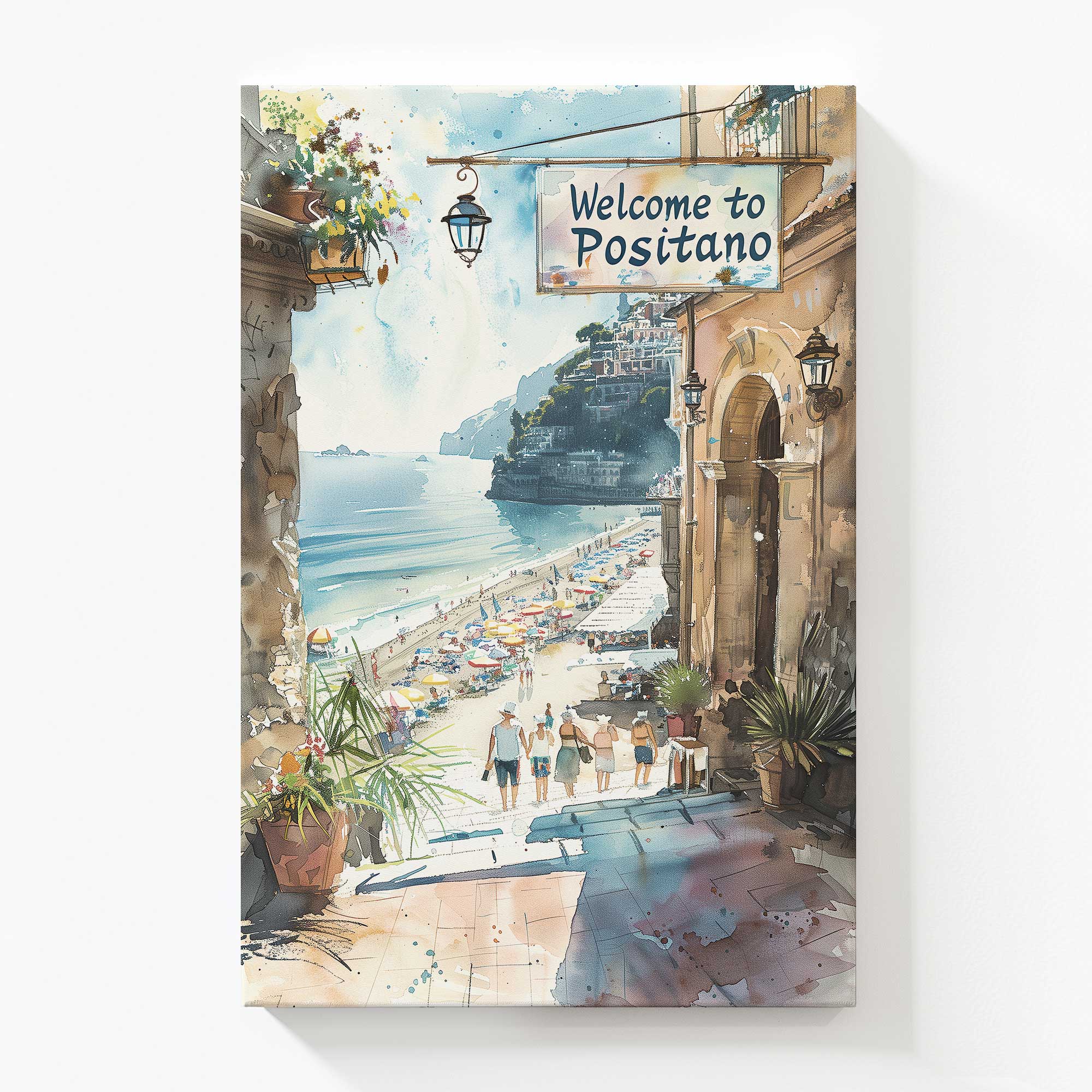 Coastal Greeting v1 Large Canvas Print - Beach Wall Art Decor for Living Room, Bedroom & Office - Perfect Coastal Theme Home Decoration